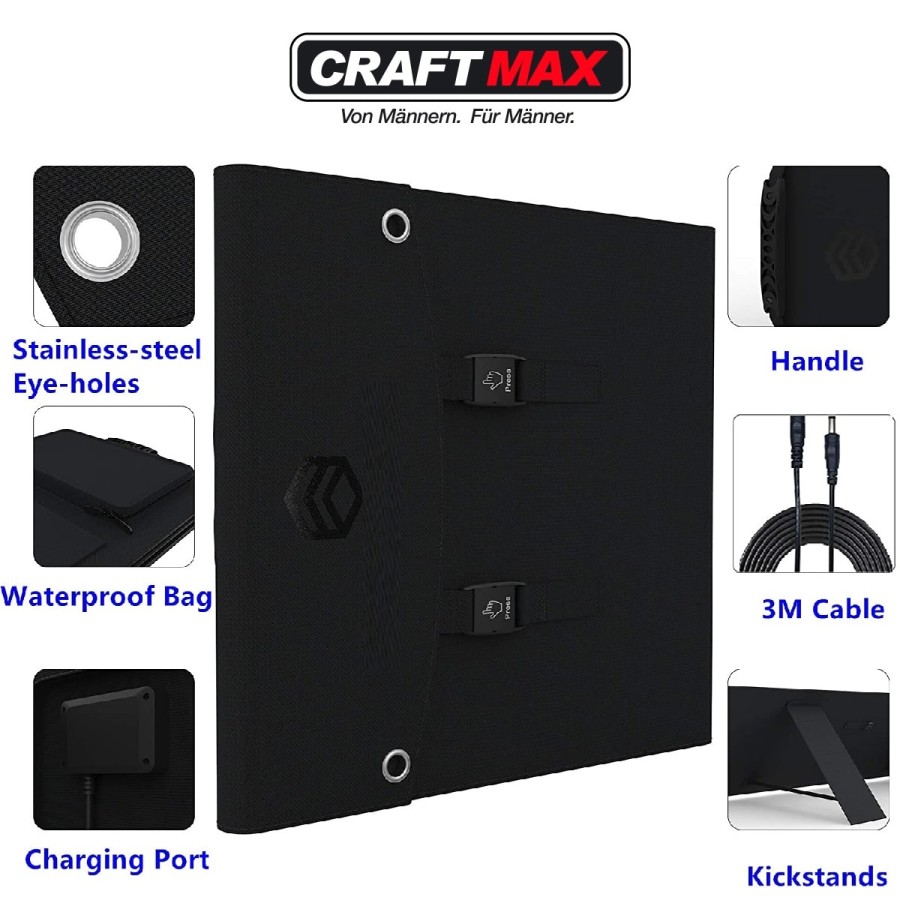 CRAFTMAX-mobiles-faltbares-Solar-Panel-60W-Ladegeraet-fuer-Laptop-Handy-5