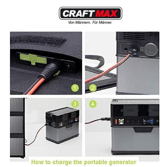 CRAFTMAX-mobiles-faltbares-Solar-Panel-100W-Ladegeraet-fuer-Solargeneratoren-Powerstation-Laptop-Handy-5
