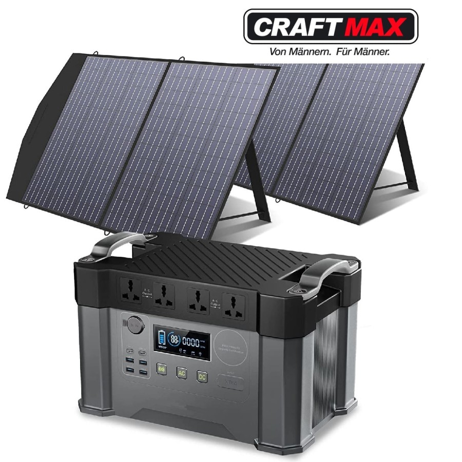 CRAFTMAX-mobile-Powerstation-1500Wh-2000W-AKKU-Solargenerator-230V-Steckdose-4000W-Spitzenwert-1