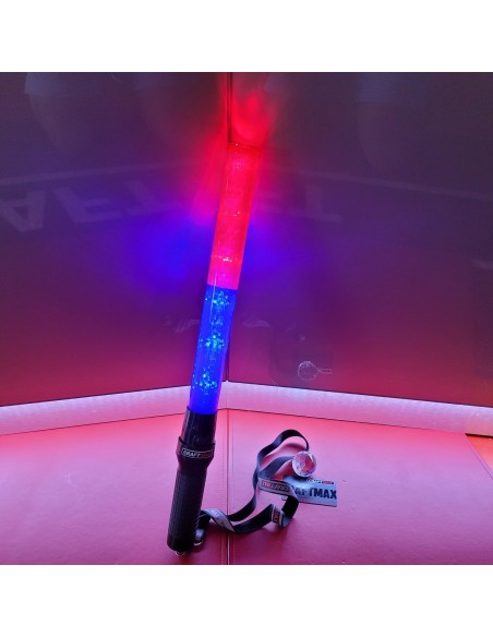 CRAFTMAX-red-blue-flashlight-Schlagstock-Stab-Taschenlampe-roten-blauen-Warnlicht-3