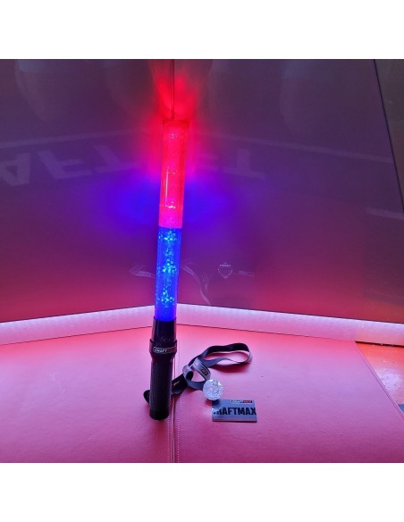 CRAFTMAX-red-blue-flashlight-Schlagstock-Stab-Taschenlampe-roten-blauen-Warnlicht-2