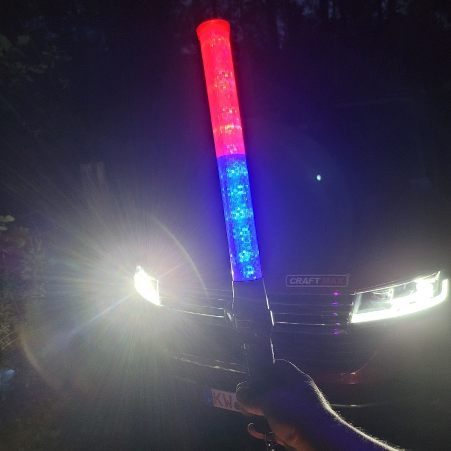 CRAFTMAX-red-blue-flashlight-Schlagstock-Stab-Taschenlampe-roten-blauen-Warnlicht-4