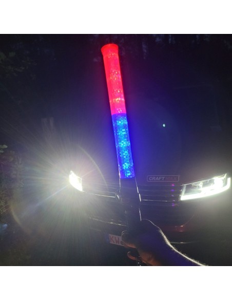 CRAFTMAX-red-blue-flashlight-Schlagstock-Stab-Taschenlampe-roten-blauen-Warnlicht-4