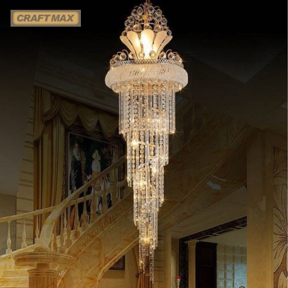 OmanLuxe-Gold-Kristall-Deckenpendelleuchte-29-flammig-260cm-80cm