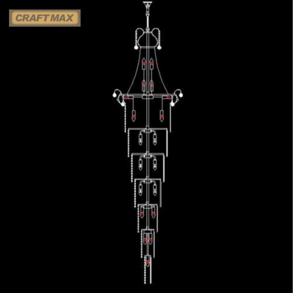 DohaLuxe-Gold-Kristall-Pendellampe-28-flammig-300cm-80cm