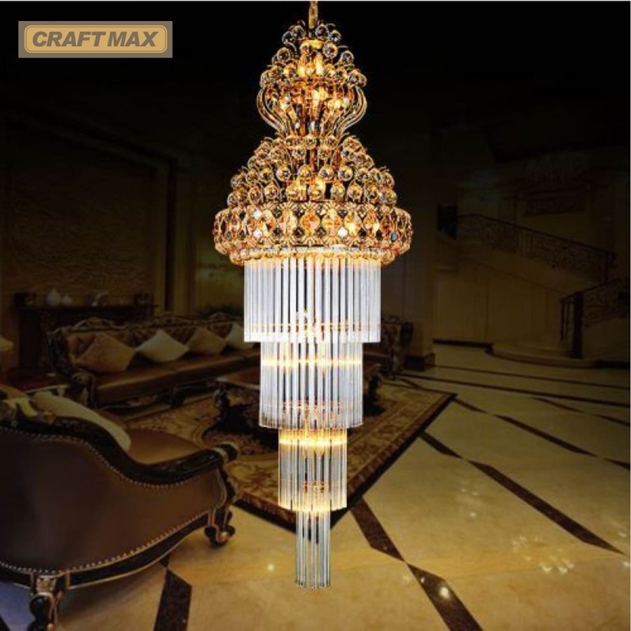 CRAFTMAX®-KhalifaLuxe-Gold-Kristall-Kronleuchter-29-flammig-250x80cm