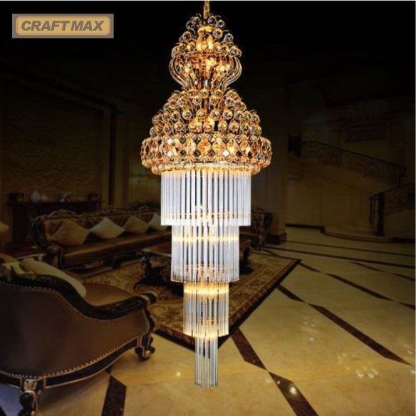 CRAFTMAX®-KhalifaLuxe-Gold-Kristall-Kronleuchter-29-flammig-250x80cm