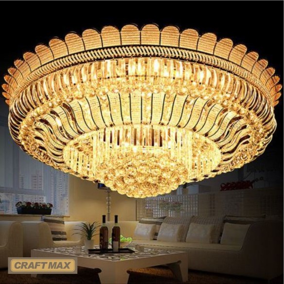 CRAFTMAX®-FujairahLuxe-Gold-Kristall-Deckenlampe-14-flammig-40x100cm