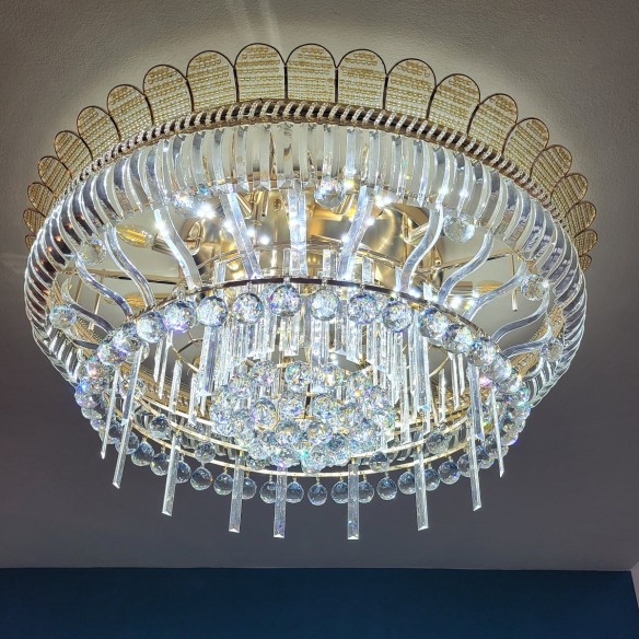 SUXULLUXUS®-FujairahLuxe-Gold-Kristall-riesige-Deckenleuchte-14-flammig-40x100cm-5