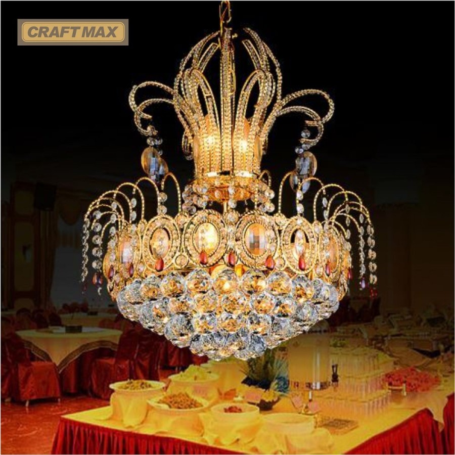CRAFTMAX-ZayidLuxe-Gold-Kristall-Kronleuchter-8-flammig-50x54-cm