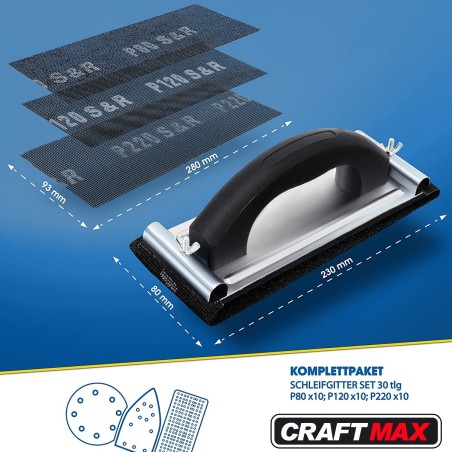 CRAFTMAX-Trockenbau-Handschleifer-Schleifgitter-Maler