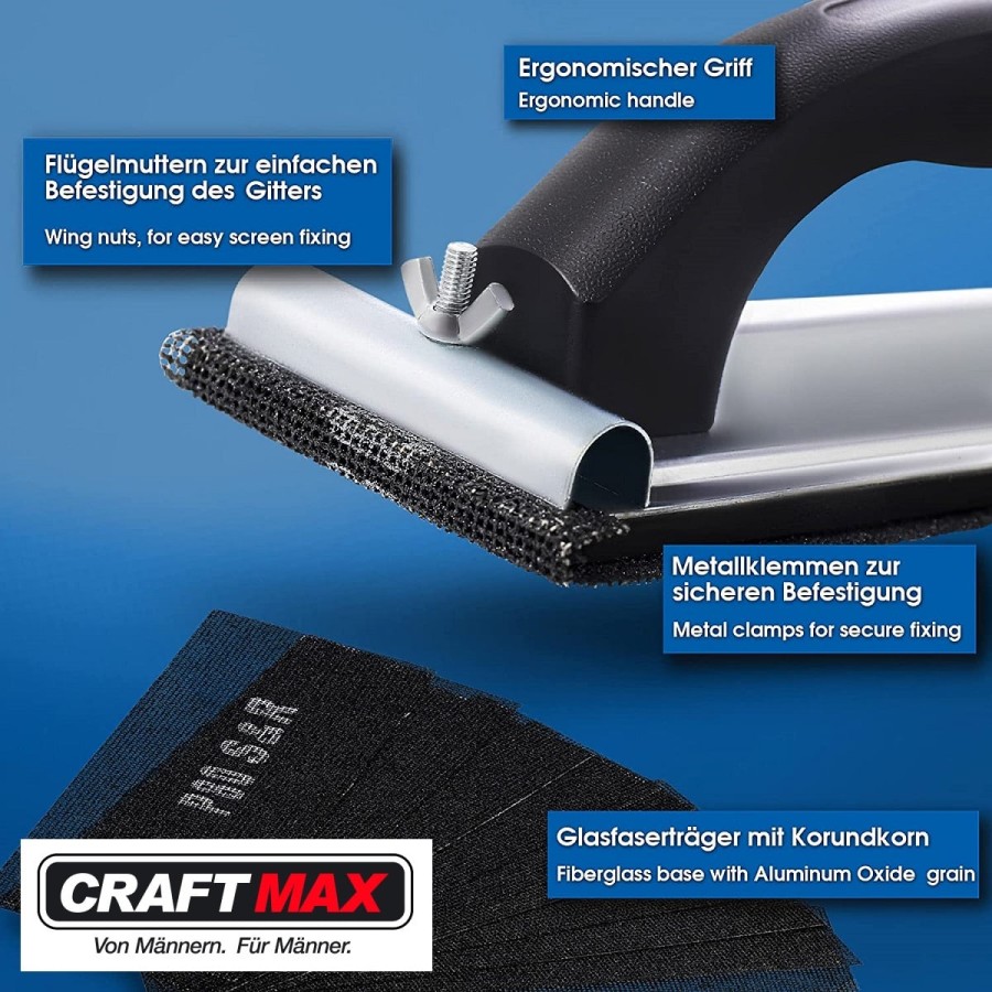 CRAFTMAX-Trockenbau-Handschleifer-Schleifgitter-Rigips