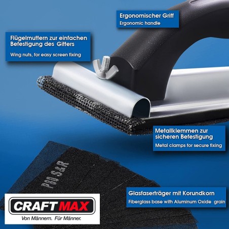 CRAFTMAX-Trockenbau-Handschleifer-Schleifgitter-Rigips