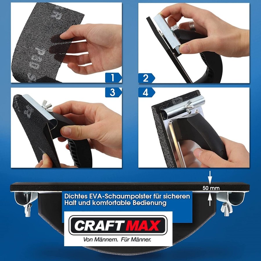 CRAFTMAX-Trockenbau-Handschleifer-Schleifgitter-robust
