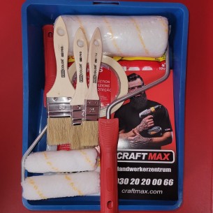 CRAFTMAX-grosses-Maler-Set-Flachpinsel-Abdeckfolie-2-Farbwannen 2