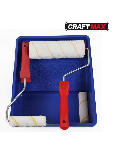 CRAFTMAX-Einsteiger-Set-Flachpinsel-Abdeckfolie-Farbwanne