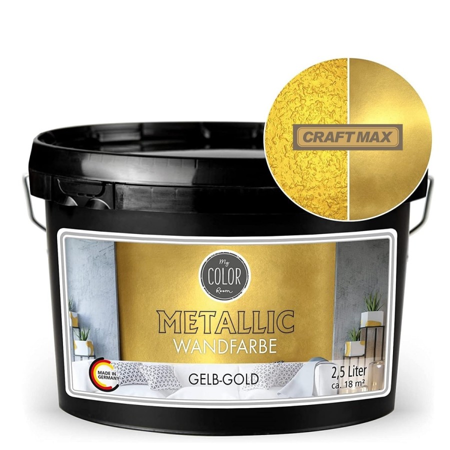 CRAFTMAX-Wandfarbe-Gold-Metallic-Effekt-im-Innenbereich-