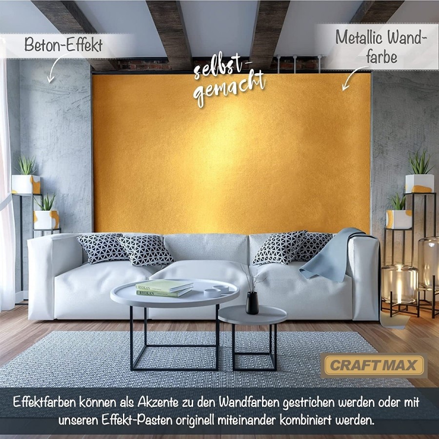 CRAFTMAX-Wandfarbe-rot-Gold-Metallic-Effekt-Luxus