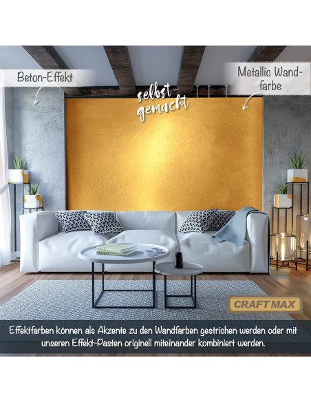 CRAFTMAX-Wandfarbe-rot-Gold-Metallic-Effekt-Luxus