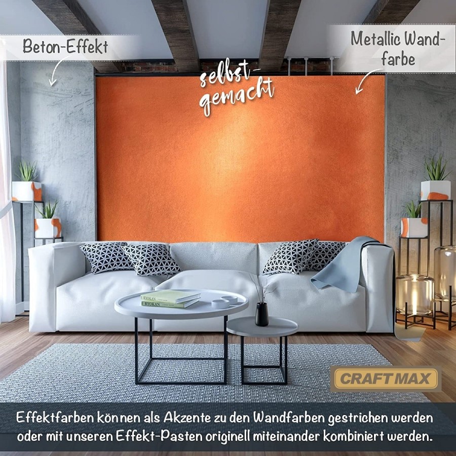 CRAFTMAX-Wandfarbe-Kupfer-Metallic-Effekt-Luxus