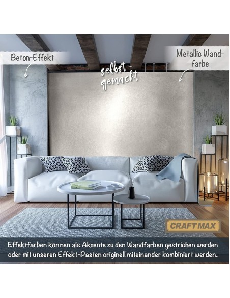 CRAFTMAX-Wandfarbe-silber-Metallic-Effekt-Luxus