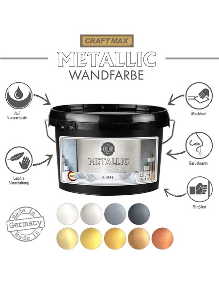 CRAFTMAX-Wandfarbe-silber-Metallic-Effekt-2.5L