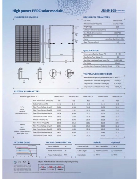 CRAFTMAX-Solarmodul-High-Power-PERC-JNMM108-144-Sonderposten