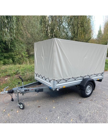 PVC-Hochplane-Gestell-2.51x1.28m-Hoehe-1.25m-mit-Gummigurt-fuer-Kastenanhaenger-V-Serie-FT-SyStema