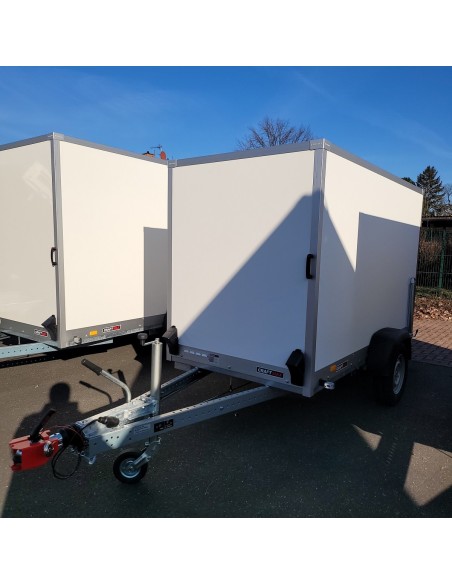 CRAFTMAX-P-BOX-Plywood-Kofferanhaenger-gebremst-1300kg-Rampe-Abstellstuetzen-255×132x154cm-9