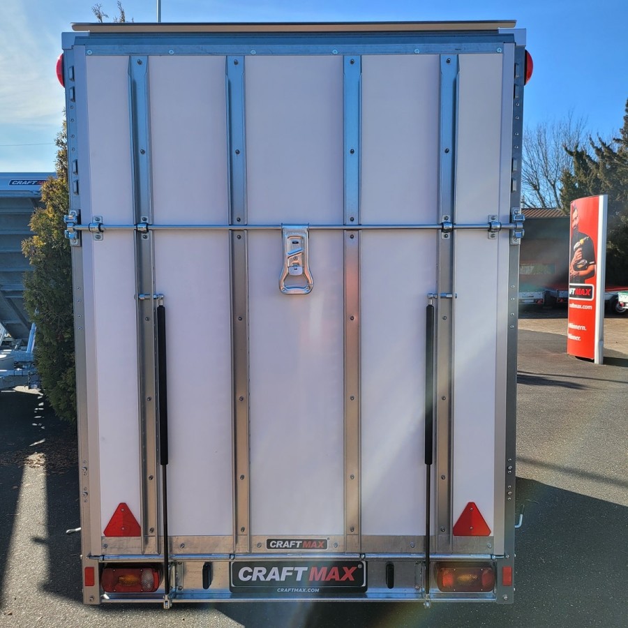 CRAFTMAX-Plywood-1300kg-Kofferanhaenger-grosse-Rampe-Abstellstuetzen-3.05×1.57x1-2