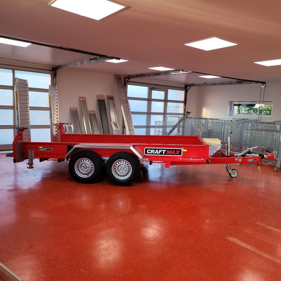 CRAFTMAX-MEGA-Baumaschinentransporter-3500Kg-Schaufelauflage-schwenkbaren-Auffahrrampen-2730kg-Nutzlast-1