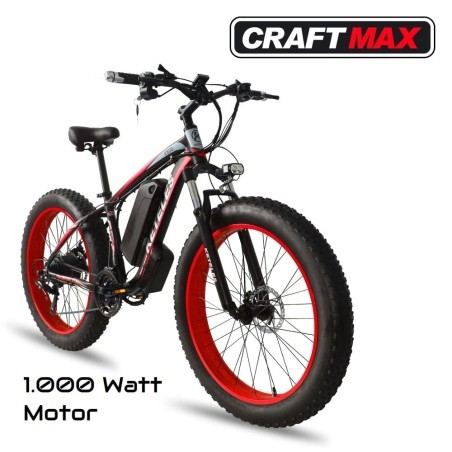 CRAFTMAX-fatboy-Elektrofahrrad-Mountainbike-26-E-Bike-48V-17Ah1000W-Lithium-rot-schwarz-1