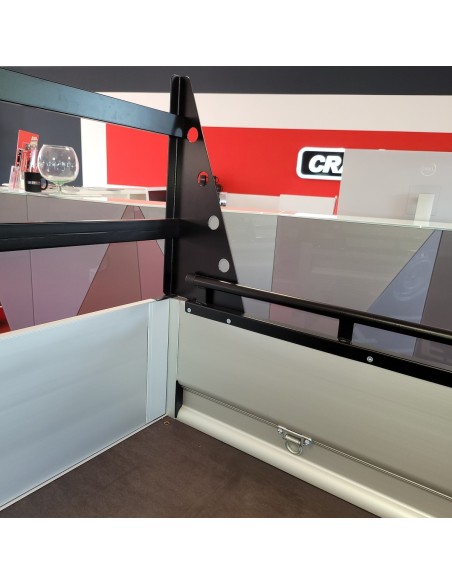 CRAFTMAX-MAXI-1300Kg-Kastenanhaenger-gebremst-35er-ALU-Bordwaende-Front-Heckklappe-abnehmbar-Reling-H-Gestell-2.500x1.400x0.35cm