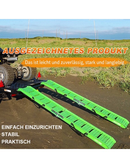 McFARMER-faltbare-180cm-ALU-Auffahrschiene-Laderampe-faltbar-gruen-1