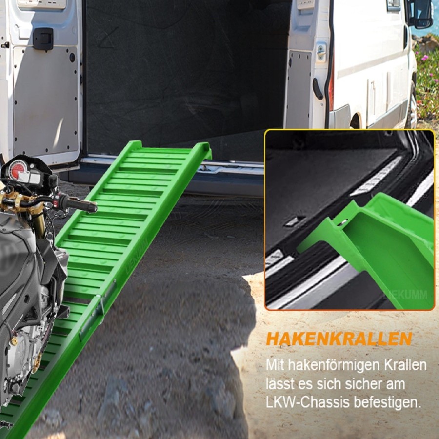 McFARMER-faltbare-180cm-ALU-Auffahrschiene-Laderampe-faltbar-gruen-2