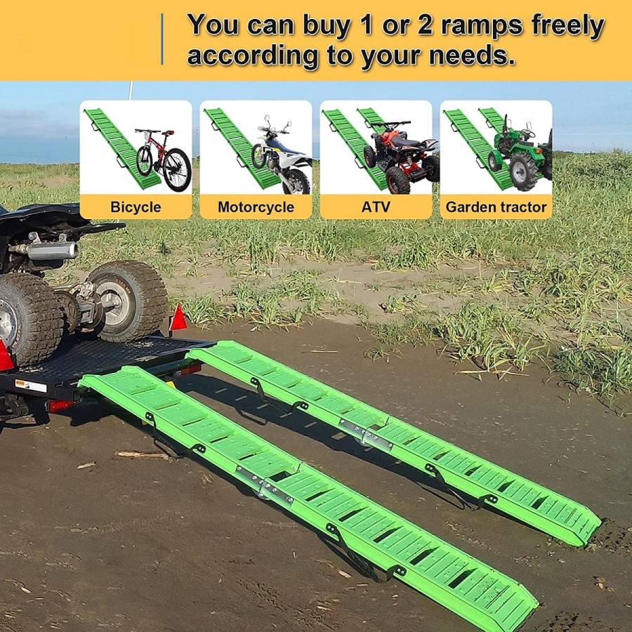 McFARMER-faltbare-180cm-ALU-Auffahrschiene-Laderampe-faltbar-gruen-5