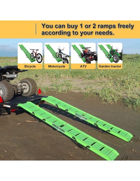 McFARMER-faltbare-180cm-ALU-Auffahrschiene-Laderampe-faltbar-gruen-5
