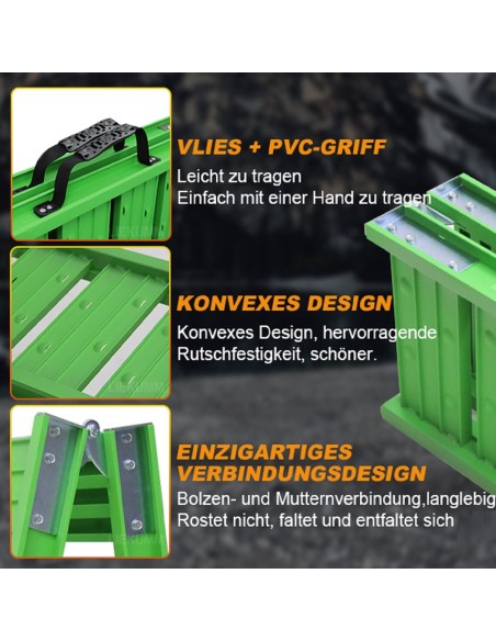 McFARMER-faltbare-180cm-ALU-Auffahrschiene-Laderampe-faltbar-gruen-9