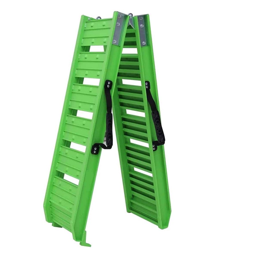 McFARMER-faltbare-180cm-ALU-Auffahrschiene-Laderampe-faltbar-gruen-6