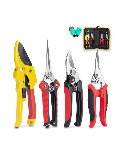 Set-Gartenschere-Rosenschere-Edelstahl-Baumschere-Bypass-Schere-1