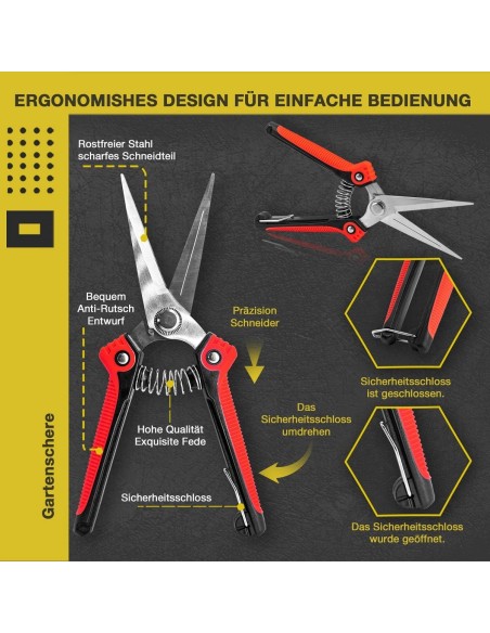Set-Gartenschere-Rosenschere-Edelstahl-Baumschere-Bypass-Schere-3
