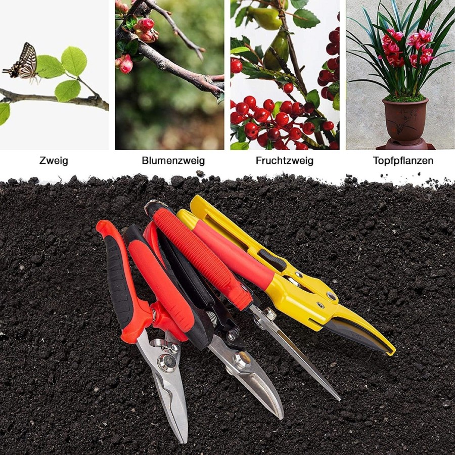 Set-Gartenschere-Rosenschere-Edelstahl-Baumschere-Bypass-Schere-6