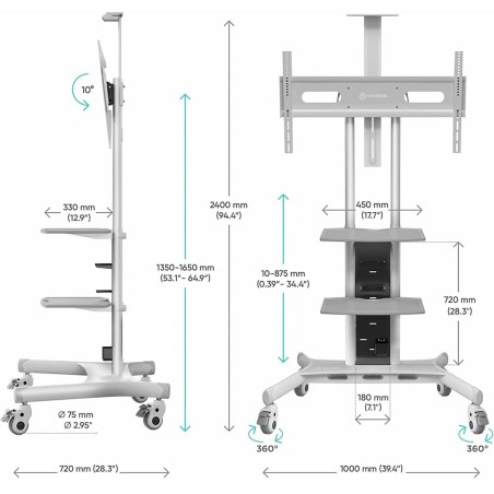 CRAFTMAX-TV-Monitor-Staender-Rollen-weiss-2