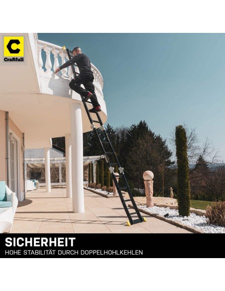 ALU-Mehrzweckleiter-6in1-Klapp-Bock-u-Schiebeleiter-16-Sprossen-4