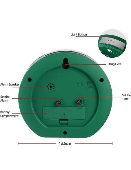 Wecker-Submarine-Design-analog-grosse-Ziffern-flurozierend-7