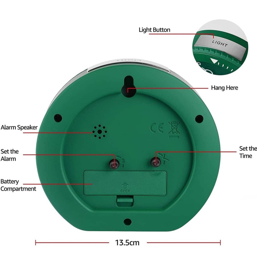Wecker-Submarine-Design-analog-grosse-Ziffern-flurozierend-8