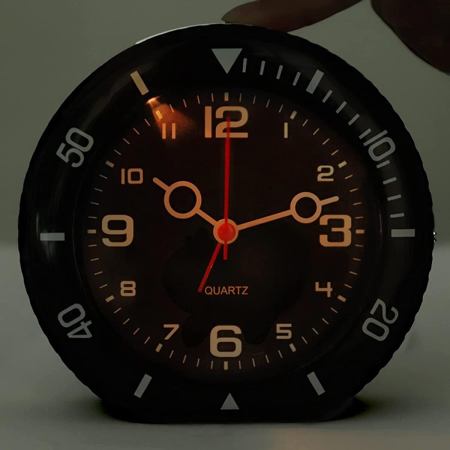 Wecker-schwarz-Submarine-Design-analog-grossn-Ziffer-flurozierend-7