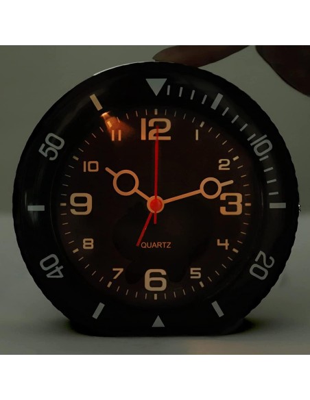 Wecker-schwarz-Submarine-Design-analog-grossn-Ziffer-flurozierend-7