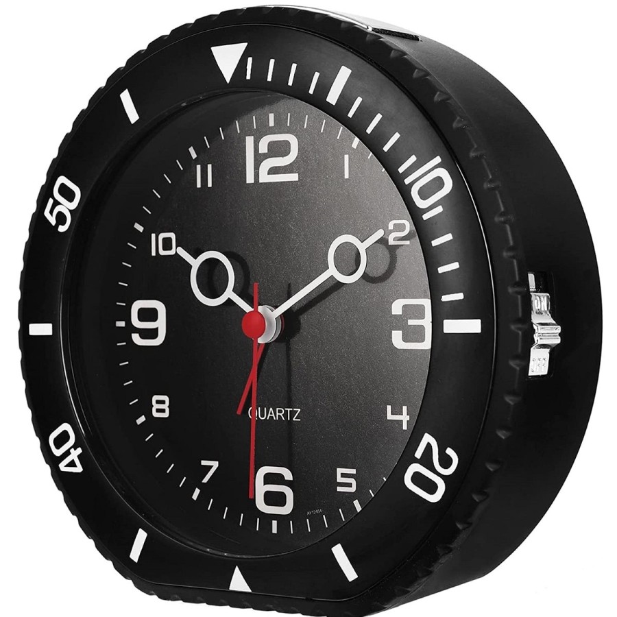 Wecker-schwarz-Submarine-Design-analog-grossn-Ziffer-flurozierend-2