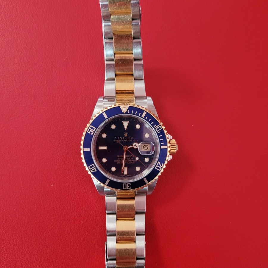 ROLEX-Submariner-Metall-Gold-blau-gebraucht-2